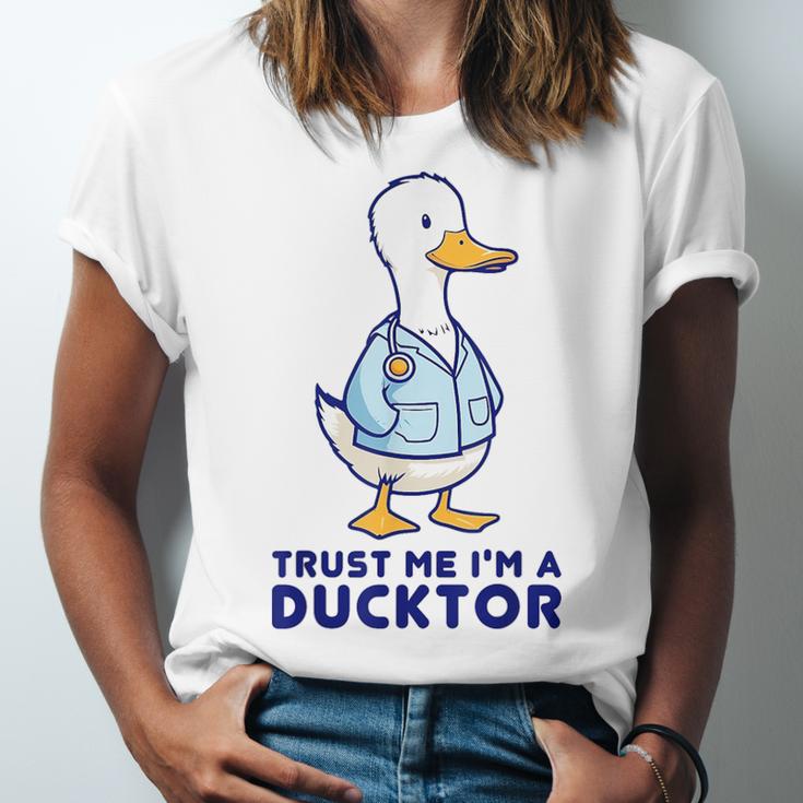 Trust Me I'm a Ducktor Doctor Sayings Graduation Unisex Jersey T-Shirt