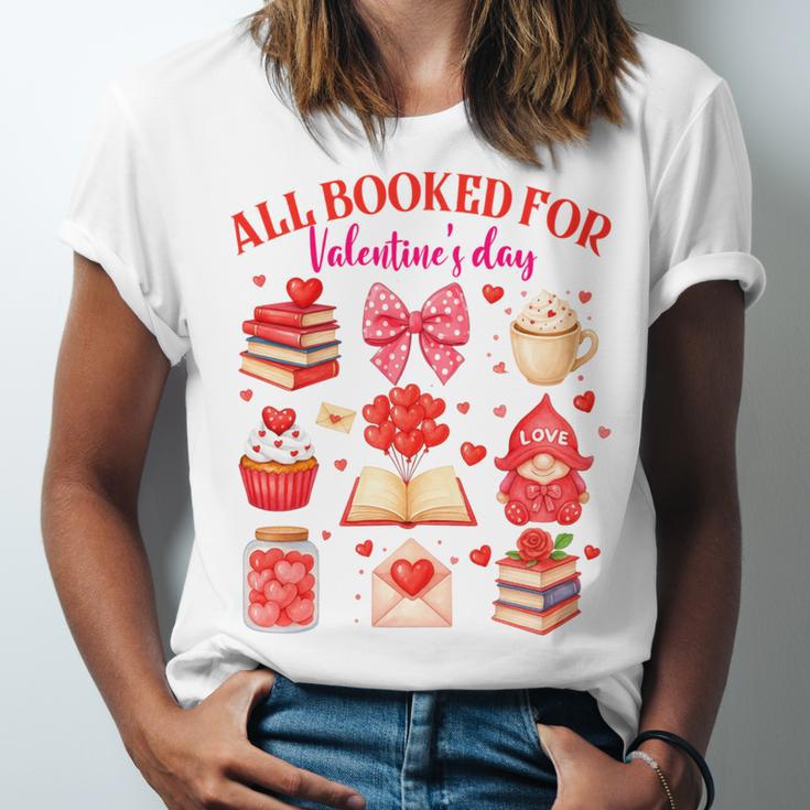 Valentines Reading Book Lover All Booked For Valentine's Day Unisex Jersey T-Shirt Valentines Reading Book Lover All Booked For Valentine's Day Unisex Jersey T-Shirt