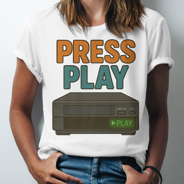 VHS Cassette Retro Analog Nostalgia Theme Premium Unisex Jersey T-Shirt VHS Cassette Retro Analog Nostalgia Theme Premium Unisex Jersey T-Shirt
