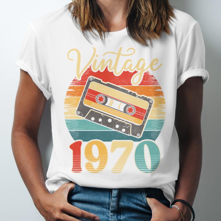 Vintage 1970 Retro Cassette Tape 70s Born Nostalgia Birthday Unisex Jersey T-Shirt