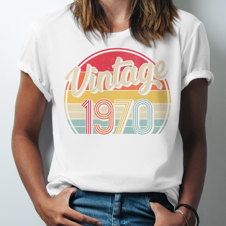 Vintage 1970 Retro Style 70's Born Nostalgia Vibe Birthday Premium Tri-Blend Unisex Jersey T-Shirt