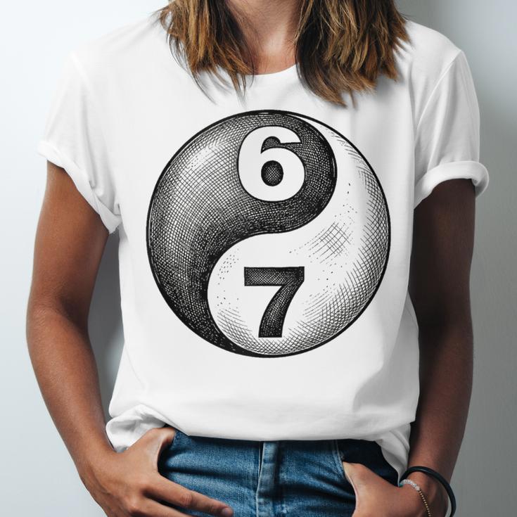Vintage 6 7 Sketch Yin Yang Namaste Six Seven Nostalgia Unisex Jersey T-Shirt Vintage 6 7 Sketch Yin Yang Namaste Six Seven Nostalgia Unisex Jersey T-Shirt