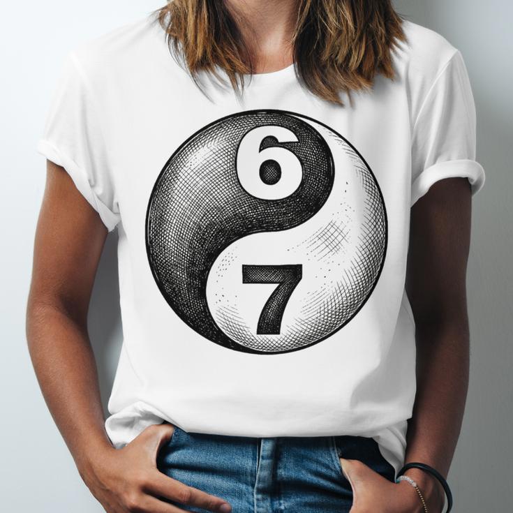 Vintage 6 7 Sketch Yin Yang Namaste Six Seven Nostalgia Unisex Jersey T-Shirt Vintage 6 7 Sketch Yin Yang Namaste Six Seven Nostalgia Unisex Jersey T-Shirt