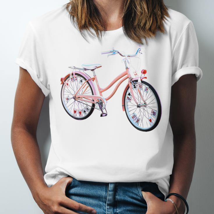 Vintage Bicycle With Playing Cards Nostalgia Premium Tri-Blend Unisex Jersey T-Shirt