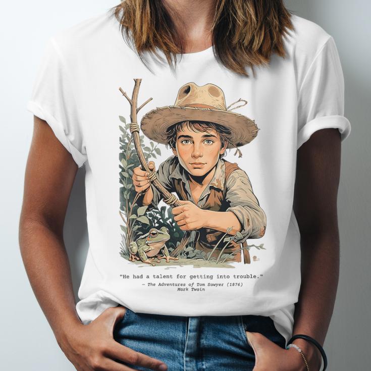 Vintage Children's Books The Adventures Of Tom Sawyer 1876 Unisex Jersey T-Shirt Vintage Children's Books The Adventures Of Tom Sawyer 1876 Unisex Jersey T-Shirt