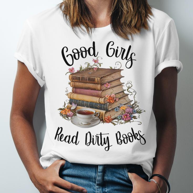 Vintage Fantasy Romance Lover Good Girls Read Dirty Books Unisex Jersey T-Shirt