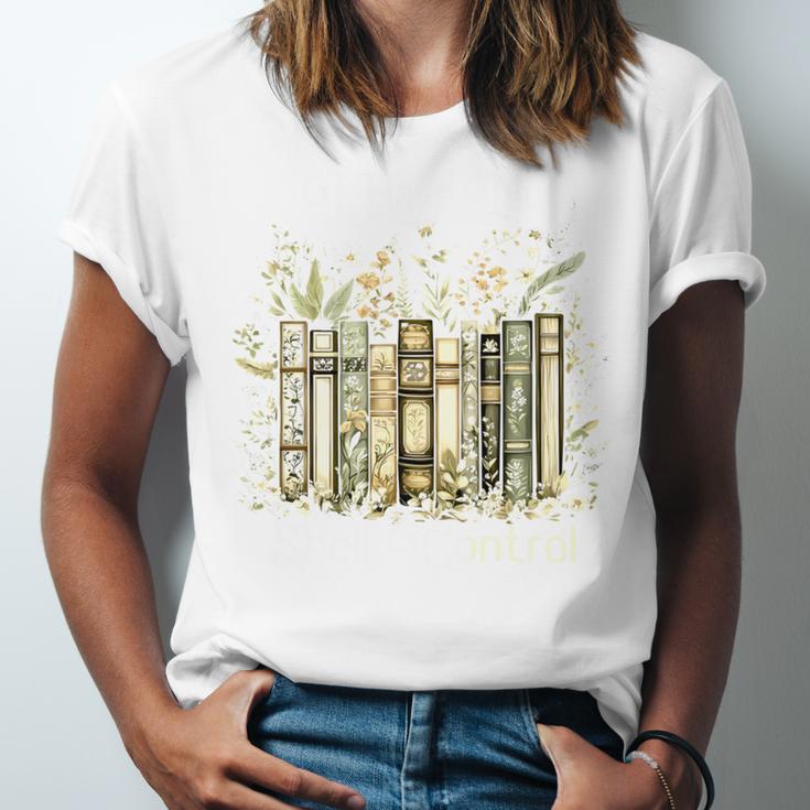 Vintage Floral Bookshelf I Have No Shelf Control Book Lovers Unisex Jersey T-Shirt Vintage Floral Bookshelf I Have No Shelf Control Book Lovers Unisex Jersey T-Shirt