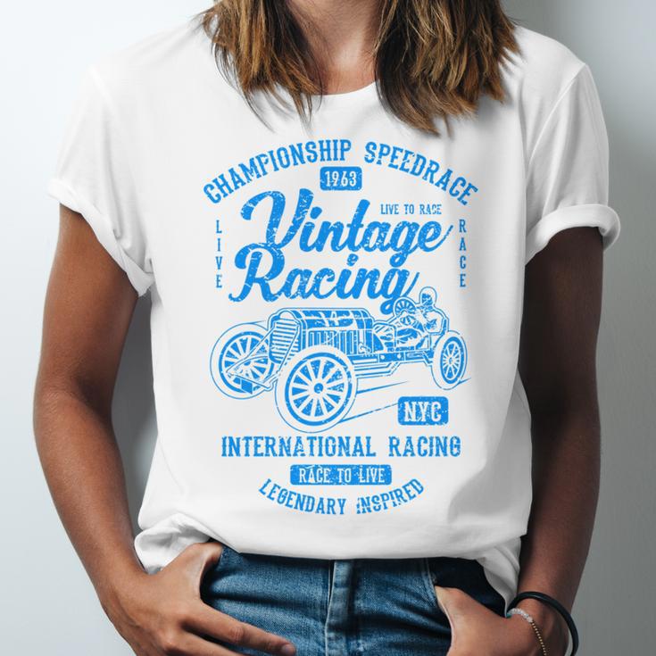 Vintage Racing Automotive Nostalgia Distressed Car Unisex Jersey T-Shirt Vintage Racing Automotive Nostalgia Distressed Car Unisex Jersey T-Shirt