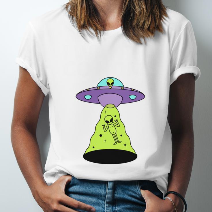 I Wanna Go Home Introvert UFO UAP Flying Saucer Trippy Alien Unisex Jersey T-Shirt