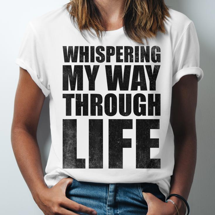 Whispering My Way Through Life Sayings For Introverts Unisex Jersey T-Shirt Whispering My Way Through Life Sayings For Introverts Unisex Jersey T-Shirt