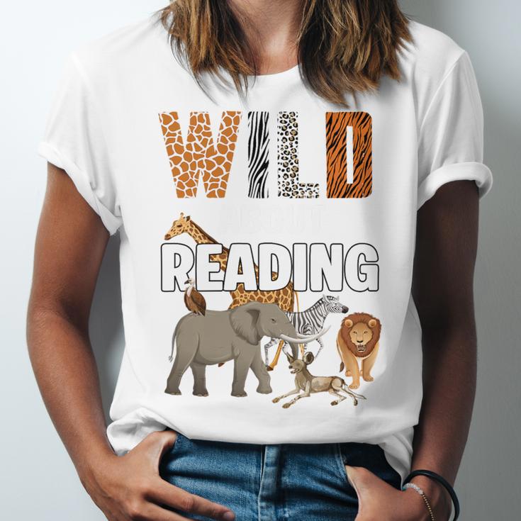Wild About Reading Book Reader Book Nerd Book Reading Lover Premium Tri-Blend Unisex Jersey T-Shirt
