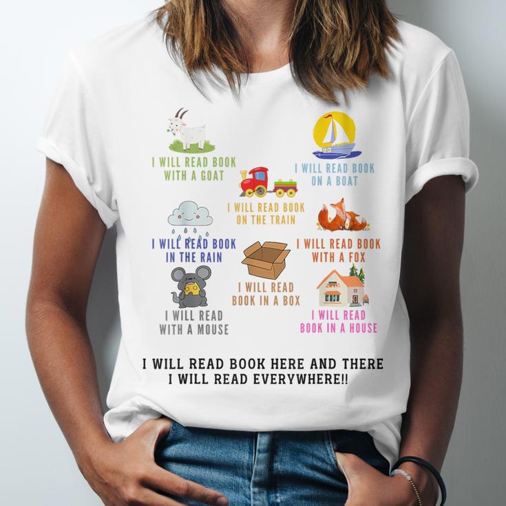 I Will Read Books On A Boat And Everywhere Reading Teachers Unisex Jersey T-Shirt I Will Read Books On A Boat And Everywhere Reading Teachers Unisex Jersey T-Shirt