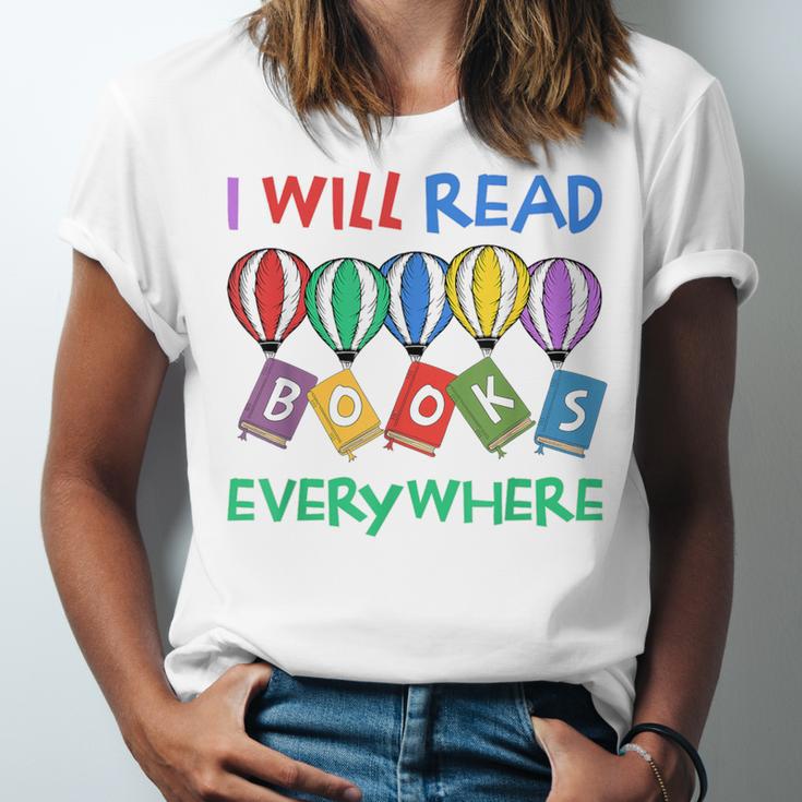 I Will Read Books Everywhere Across America Child Readers Unisex Jersey T-Shirt