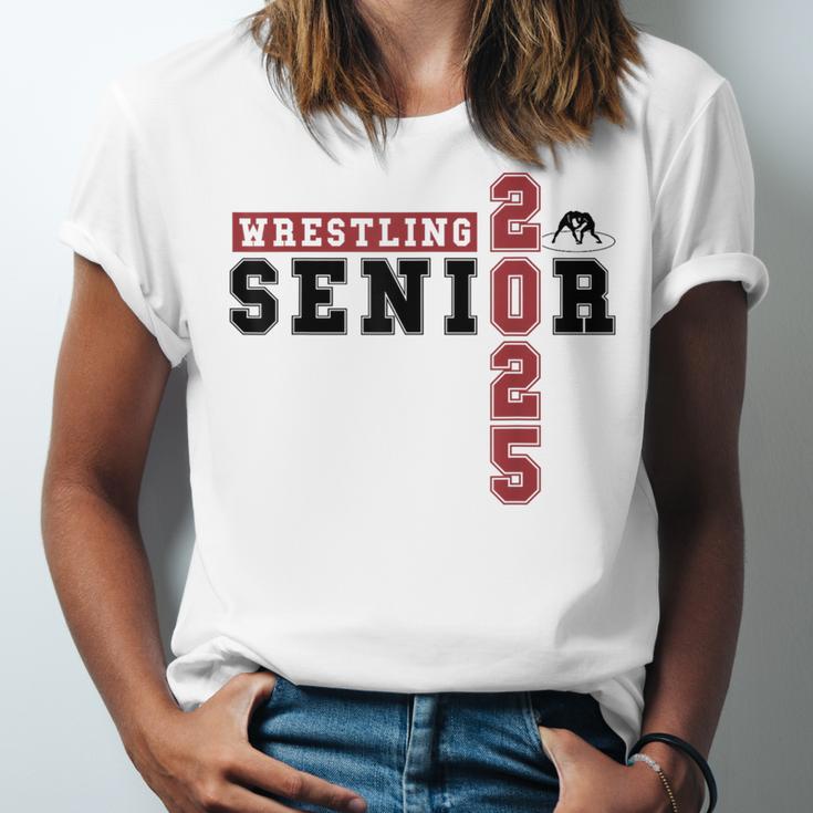 Wrestling Senior Night Wrestling Senior 2025 Graduation 70 Unisex Jersey T-Shirt