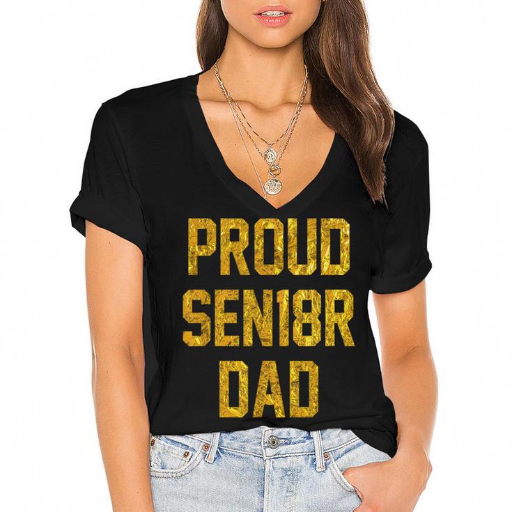 2018 Senior Dad High School Graduation Party SEN18R T Shirt Women's Jersey Short Sleeve Deep V-Neck Tshirt				