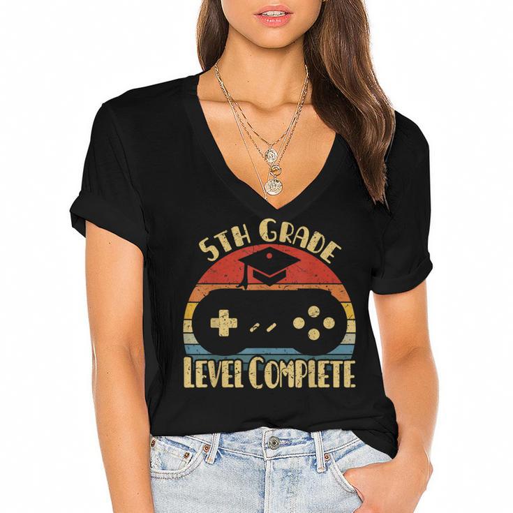5th Grade Graduation Level Complete Women's Jersey Short Sleeve Deep V-Neck Tshirt				
