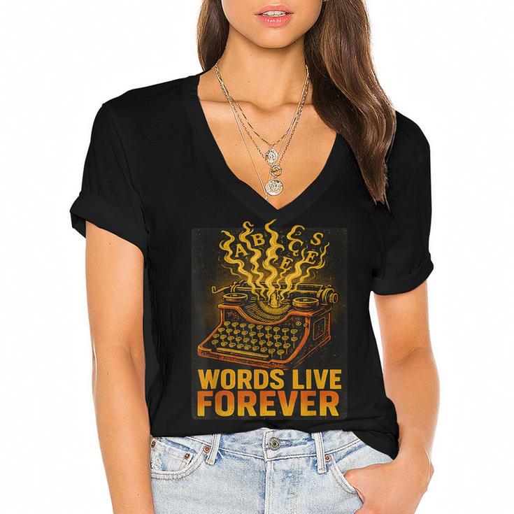 Antiques Collector Writing Retro Nostalgia Curiosity Women's Jersey Short Sleeve Deep V-Neck Tshirt				