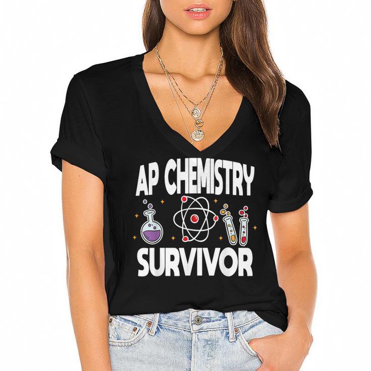 AP Chemistry Survivor Graduation 2024 High School Women's Jersey Short Sleeve Deep V-Neck Tshirt				