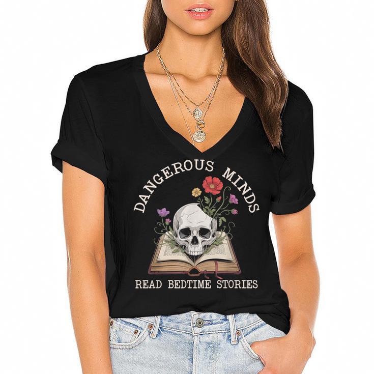 Banned Books Week Read Reading Book Lover Librarian Women's Jersey Short Sleeve Deep V-Neck Tshirt				