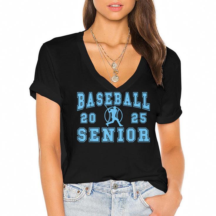 Baseball Senior Night Baseball Senior 2025 Graduation 26 Women's Jersey Short Sleeve Deep V-Neck Tshirt				