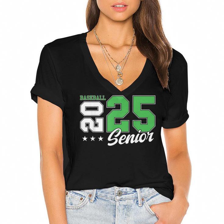 Baseball Senior Night Baseball Senior 2025 Graduation 61 Women's Jersey Short Sleeve Deep V-Neck Tshirt				