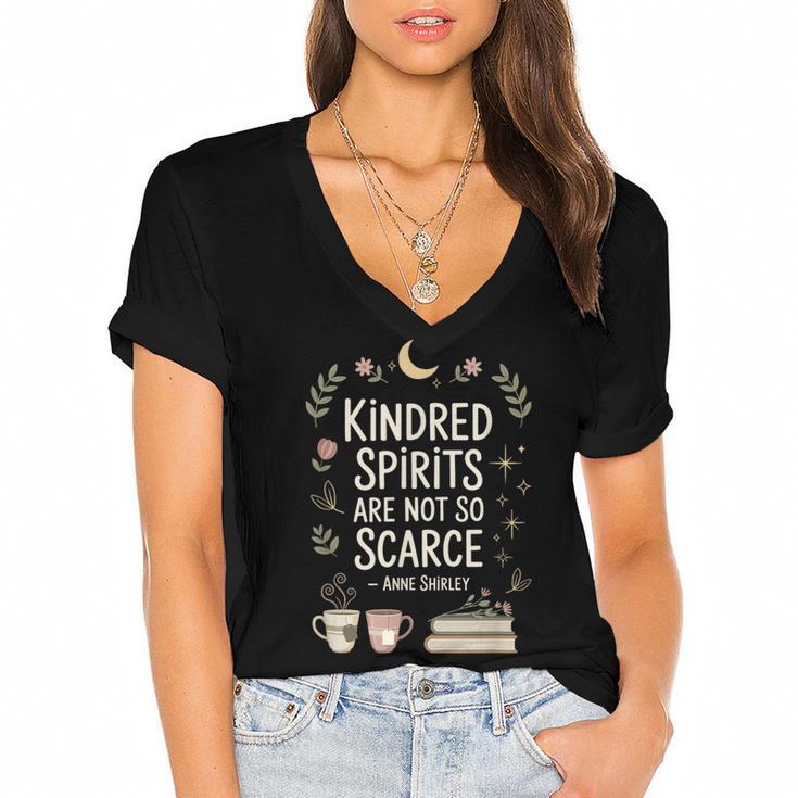 Book Lover Friend Quote Anne Women's Jersey Short Sleeve Deep V-Neck Tshirt				