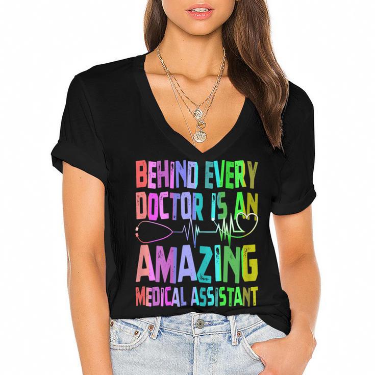 Certified Medical Assistant CMA Graduation Women's Jersey Short Sleeve Deep V-Neck Tshirt				
