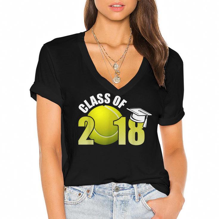 Class Of 2018 Shirts Graduation Senior Tennis Shirt Women's Jersey Short Sleeve Deep V-Neck Tshirt				