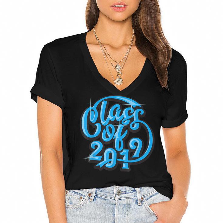 Class Of a 2019 Graduate TShirt Graduation Tee Shirt Women's Jersey Short Sleeve Deep V-Neck Tshirt				