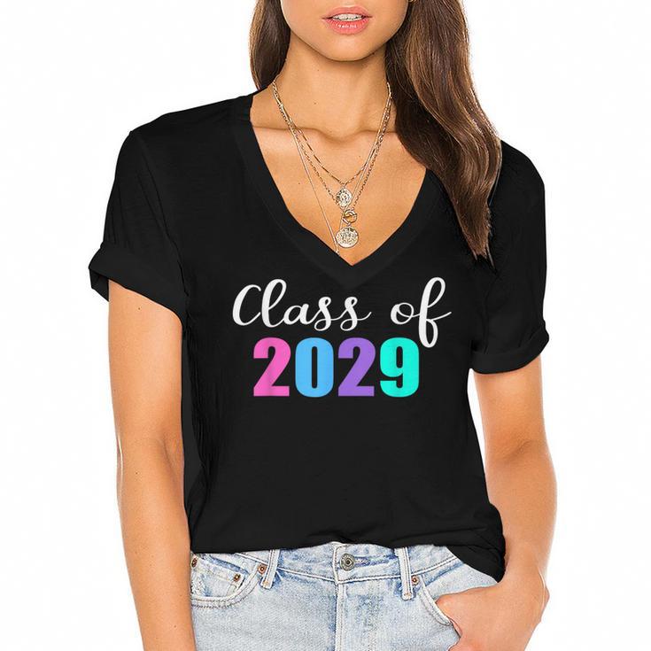 Class Of 2029 Shirt 2nd Grade Onto 3rd Grade Graduation Tee Women's Jersey Short Sleeve Deep V-Neck Tshirt				