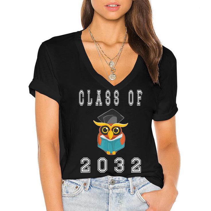 Class Of 2032 Graduation First Day Of School T Shirt Women's Jersey Short Sleeve Deep V-Neck Tshirt				