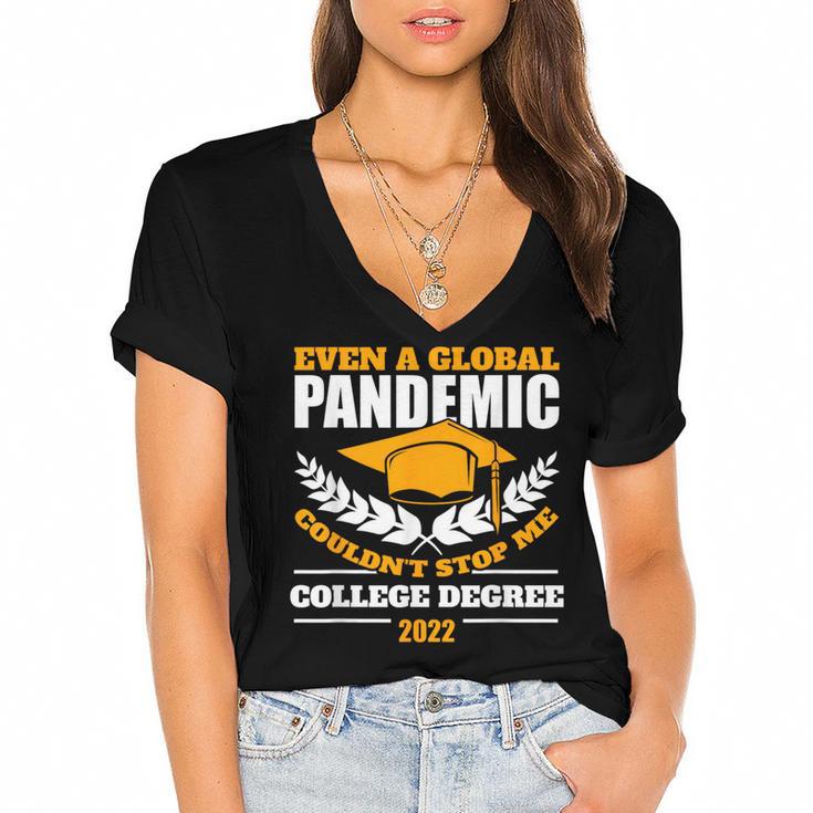 College Degree 2022 Graduation Graduate Women's Jersey Short Sleeve Deep V-Neck Tshirt				