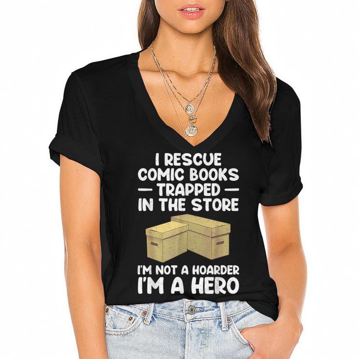 Cool Comic Book For Men Women Comic Book Collector Women's Jersey Short Sleeve Deep V-Neck Tshirt