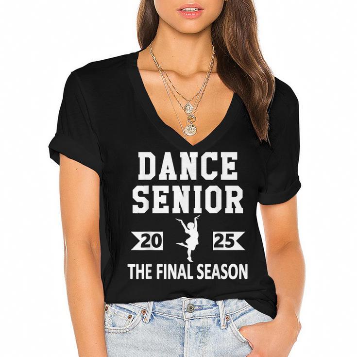 Dance Team Senior 2025 Dance Senior Night Graduation Party Women's Jersey Short Sleeve Deep V-Neck Tshirt				