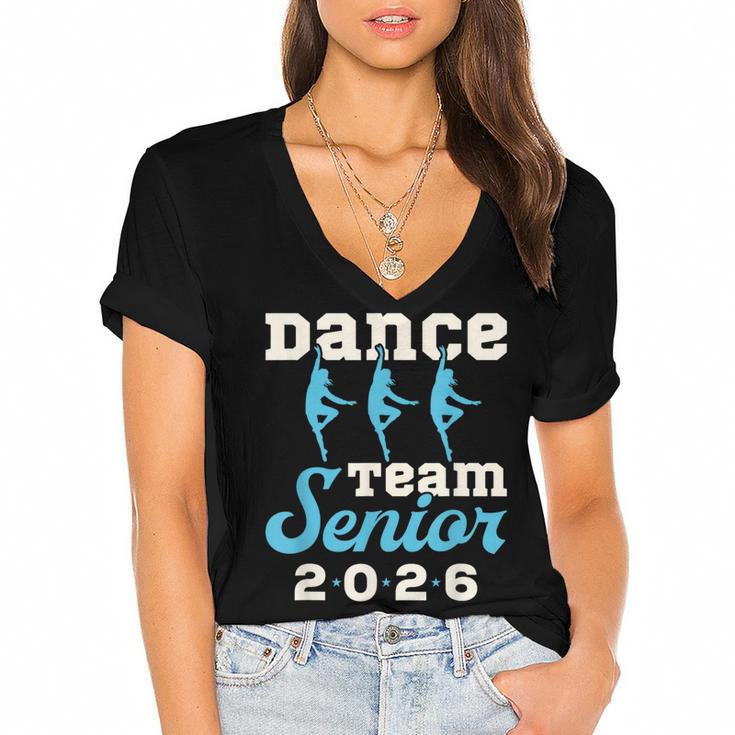 Dance Team Senior 2026 Senior Night Graduation Grad Women's Jersey Short Sleeve Deep V-Neck Tshirt				