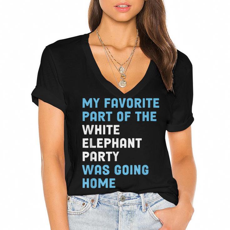 Elephant Party For Introvert Going Women's Jersey Short Sleeve Deep V-Neck Tshirt