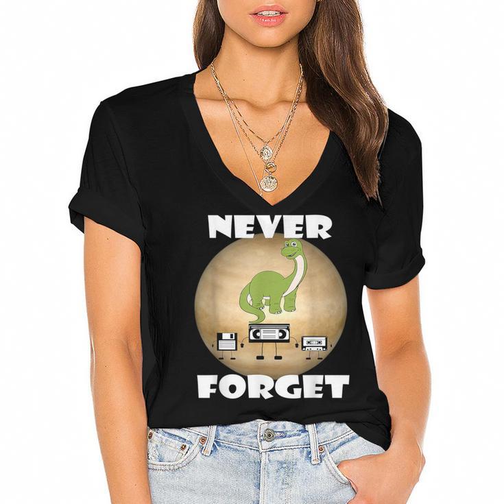 Never Forget Women Men Never Forget Men Nostalgia Women's Jersey Short Sleeve Deep V-Neck Tshirt