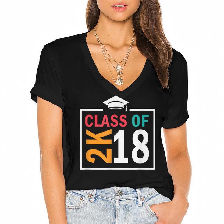 Graduation 2018 Class Of 2018 2K18 Tshirt Women's Jersey Short Sleeve Deep V-Neck Tshirt				