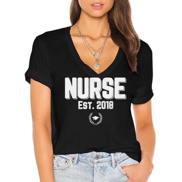 Graduation For Nurse Practitioners 2018 Nursing School Women's Jersey Short Sleeve Deep V-Neck Tshirt				