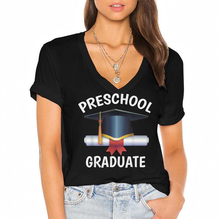 Graduation Shirt Preschool Graduate Tshirt Women's Jersey Short Sleeve Deep V-Neck Tshirt				