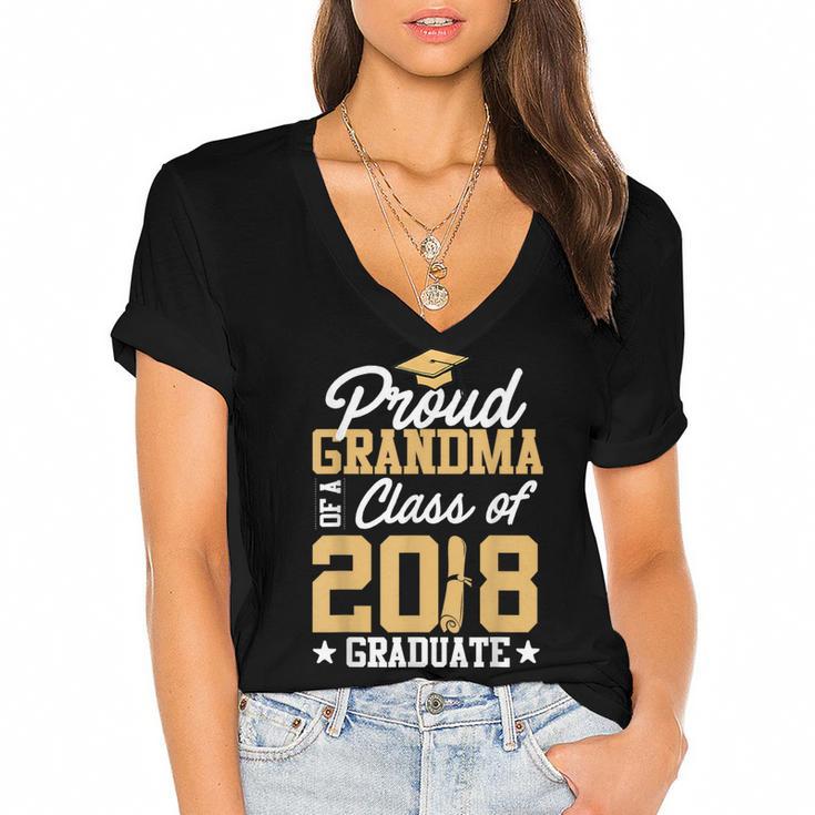 Graduation Shirts For Family Graduation 2018 Grandma Shirt Women's Jersey Short Sleeve Deep V-Neck Tshirt				