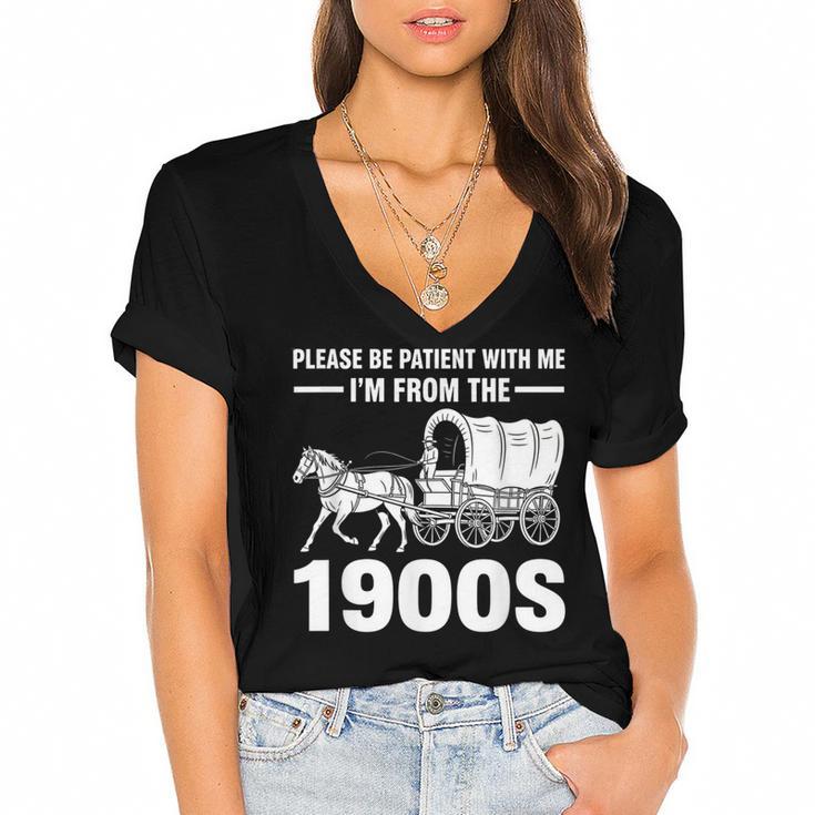 I'm From The 1900s Tee Over The Hill Women's Jersey Short Sleeve Deep V-Neck Tshirt				