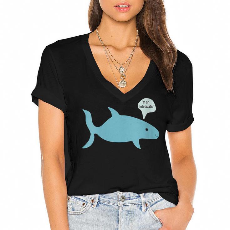I'm An Introwater Cute Whale I'm An Introvert Women's Jersey Short Sleeve Deep V-Neck Tshirt