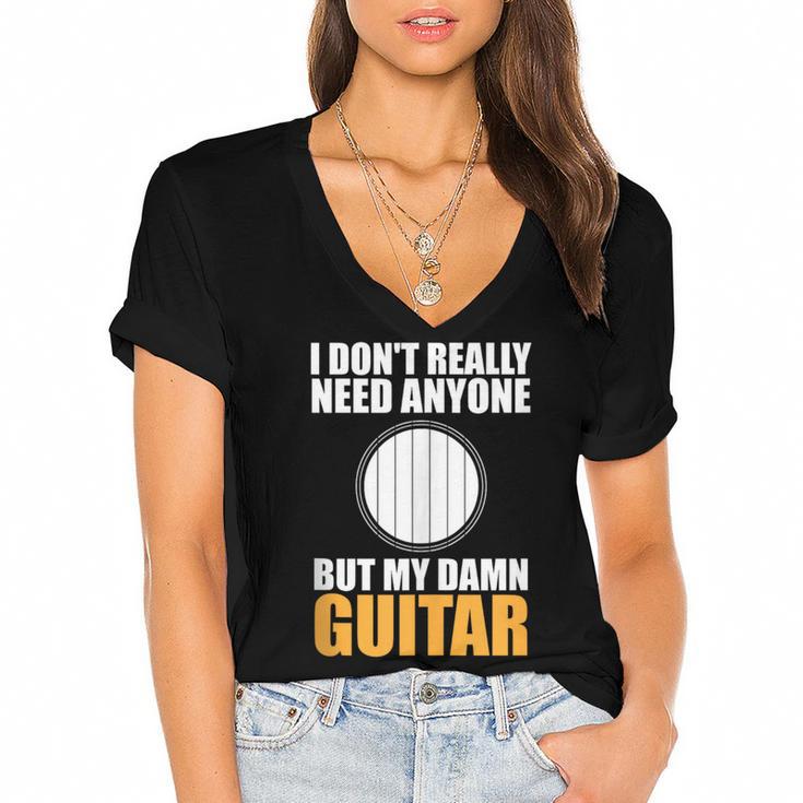 Introvert Guitarist Only Need Guitar Enjoy Acoustic Music Women's Jersey Short Sleeve Deep V-Neck Tshirt Introvert Guitarist Only Need Guitar Enjoy Acoustic Music Women's Jersey Short Sleeve Deep V-Neck Tshirt
