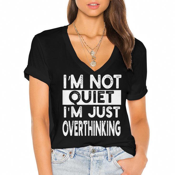 Introvert Quote Women's Jersey Short Sleeve Deep V-Neck Tshirt				