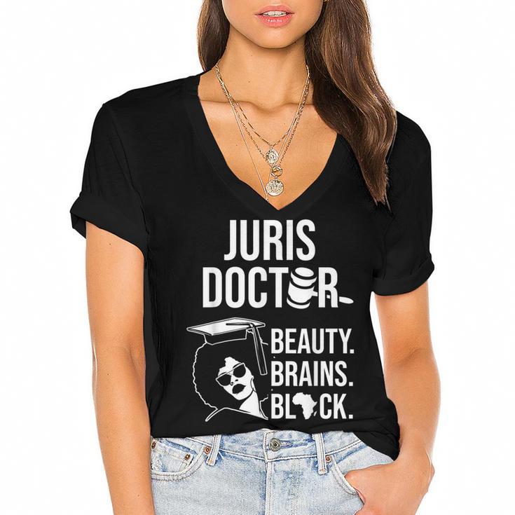 Juris Doctor Of Jurisprudence Law School Graduation Women's Jersey Short Sleeve Deep V-Neck Tshirt				