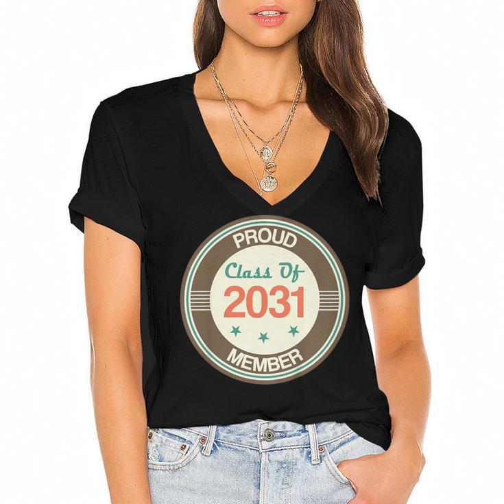 Kids Class Of 2031 Shirt Back To School Future Graduation Women's Jersey Short Sleeve Deep V-Neck Tshirt				