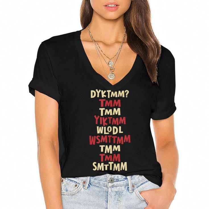 Do You Know The Muffin Man DYKTMM Nostalgia Quote Women's Jersey Short Sleeve Deep V-Neck Tshirt