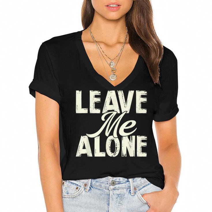 Leave Me Alone I Introvert Women's Jersey Short Sleeve Deep V-Neck Tshirt
