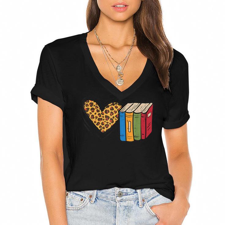 Love Reading Book Librarian Across America Men Women Kids Women's Jersey Short Sleeve Deep V-Neck Tshirt				